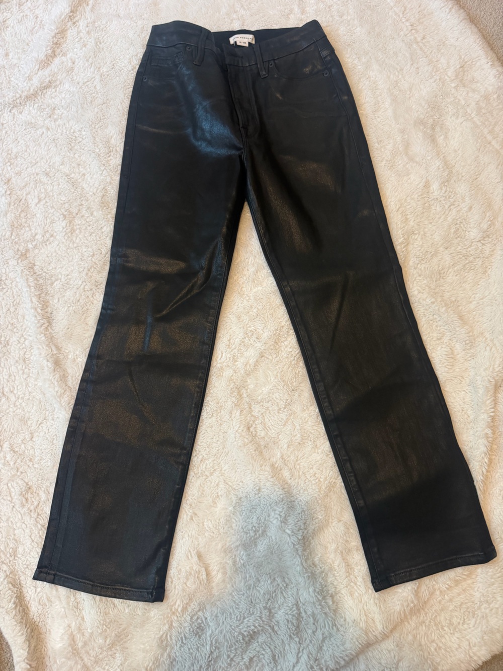 Good American Black Faux-Leather Skinny Jeans